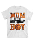 Mom of the Birthday Boy Basketball Tee - White