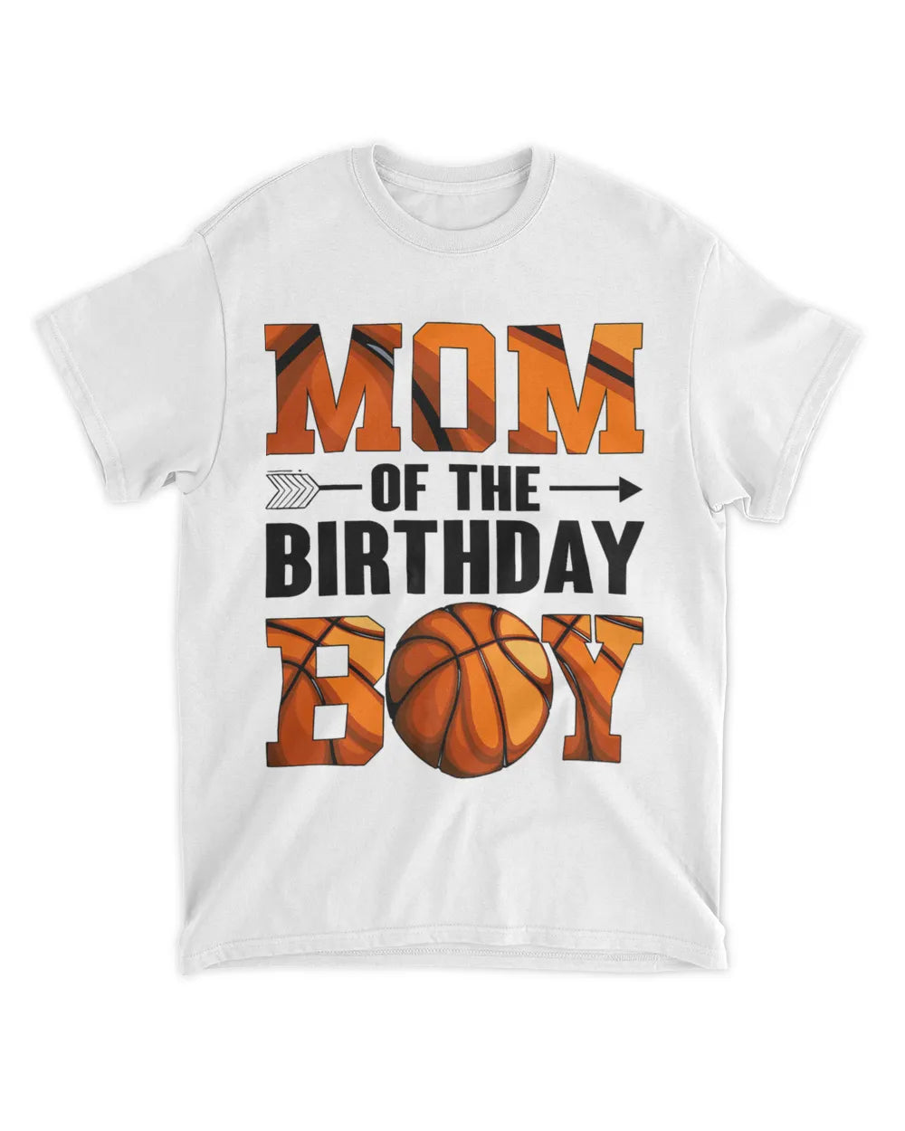 Mom of the Birthday Boy Basketball Tee - White