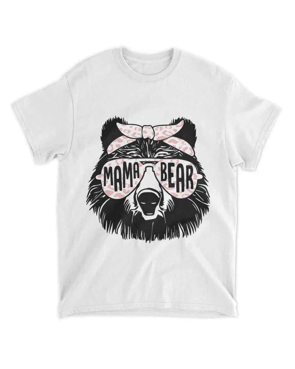 Mama Bear Sunglasses Mom Tee - White